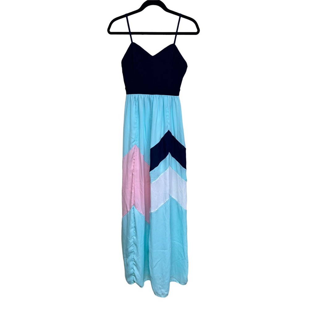 Jealous‎ Tomato Maxi Dress Blue Color block Women’s Size Small